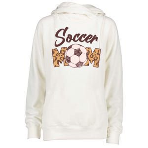 Soccer Mom Stylish Leopard Print Womens Funnel Neck Pullover Hood