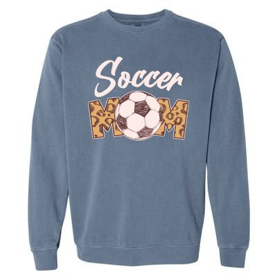 Soccer Mom Stylish Leopard Print Garment-Dyed Sweatshirt