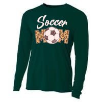 Soccer Mom Stylish Leopard Print Cooling Performance Long Sleeve Crew