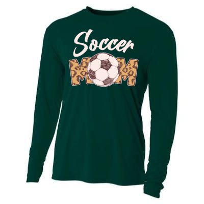 Soccer Mom Stylish Leopard Print Cooling Performance Long Sleeve Crew