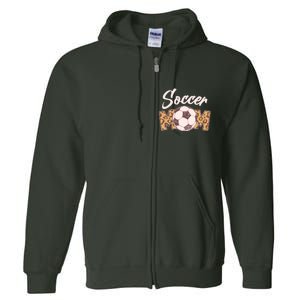 Soccer Mom Stylish Leopard Print Full Zip Hoodie