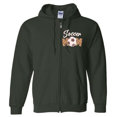 Soccer Mom Stylish Leopard Print Full Zip Hoodie