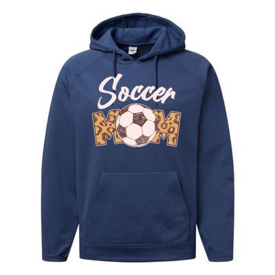 Soccer Mom Stylish Leopard Print Performance Fleece Hoodie