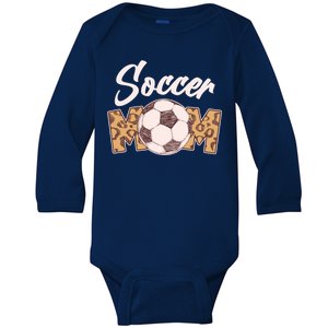 Soccer Mom Stylish Leopard Print Baby Long Sleeve Bodysuit