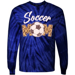 Soccer Mom Stylish Leopard Print Tie-Dye Long Sleeve Shirt