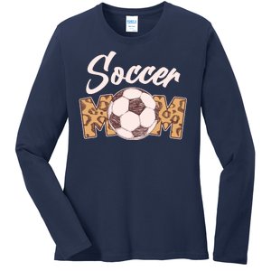 Soccer Mom Stylish Leopard Print Ladies Long Sleeve Shirt