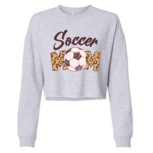 Soccer Mom Stylish Leopard Print Cropped Pullover Crew