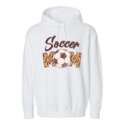 Soccer Mom Stylish Leopard Print Garment-Dyed Fleece Hoodie