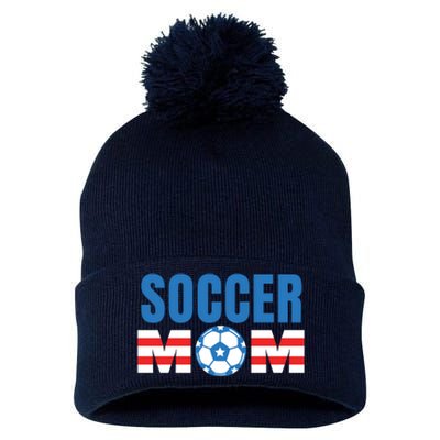 Soccer Mom USA Pom Pom 12in Knit Beanie