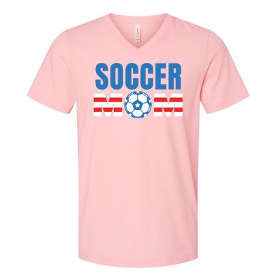 Soccer Mom USA V-Neck T-Shirt