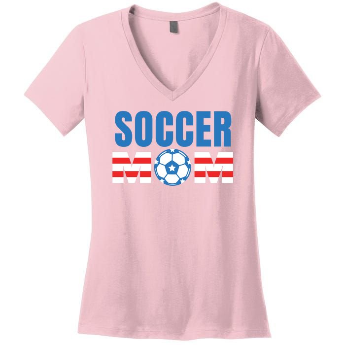 Soccer Mom USA Women's V-Neck T-Shirt