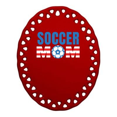 Soccer Mom USA Ceramic Oval Ornament