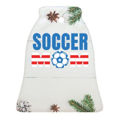 Soccer Mom USA Ceramic Bell Ornament