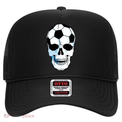 Soccer Skull High Crown Mesh Back Trucker Hat