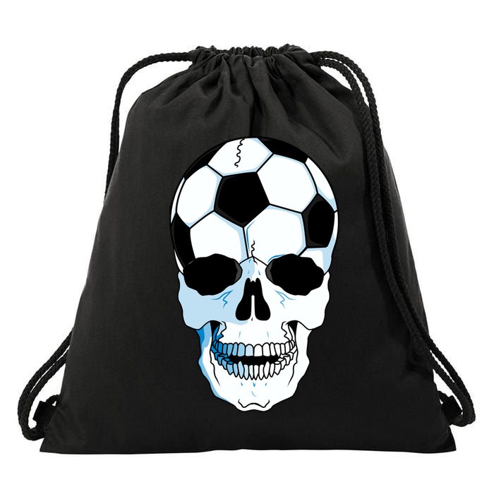 Soccer Skull Drawstring Bag