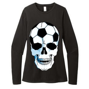 Soccer Skull Womens CVC Long Sleeve Shirt