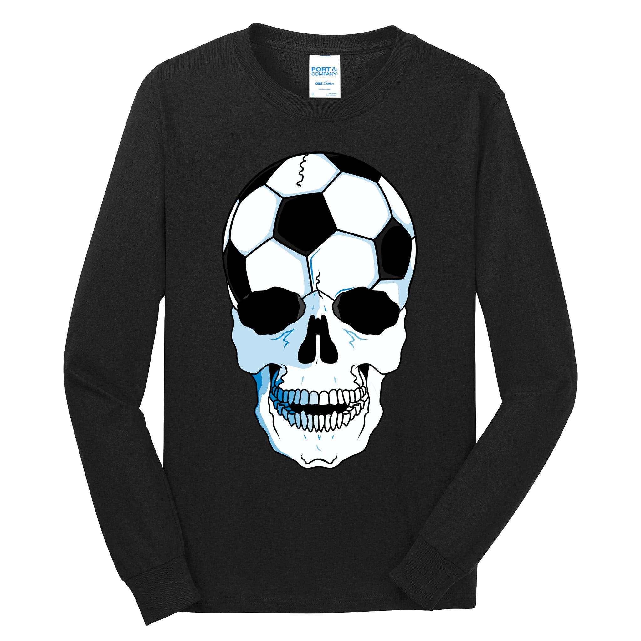 Soccer Skull Tall Long Sleeve T-Shirt