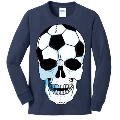 Soccer Skull Kids Long Sleeve Shirt