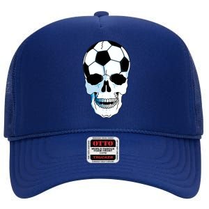 Soccer Skull High Crown Mesh Back Trucker Hat