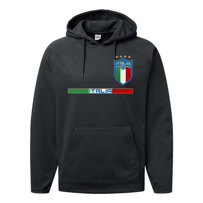 Soccer Team Championship Italia Italy Logo Performance Fleece Hoodie