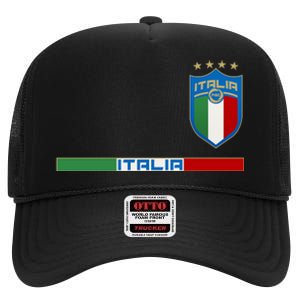 Soccer Team Championship Italia Italy Logo High Crown Mesh Back Trucker Hat