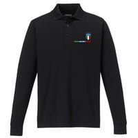 Soccer Team Championship Italia Italy Logo Performance Long Sleeve Polo