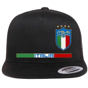 Soccer Team Championship Italia Italy Logo Flat Bill Trucker Hat