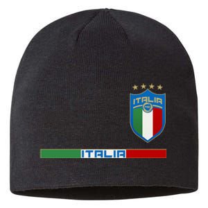 Soccer Team Championship Italia Italy Logo Sustainable Beanie