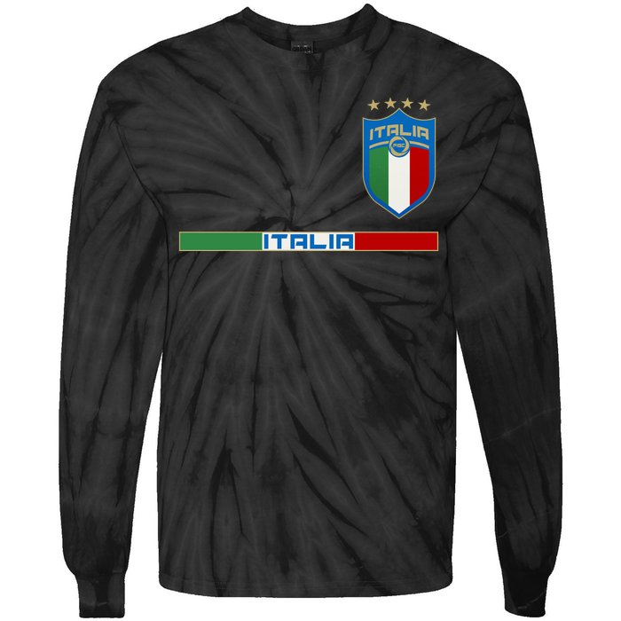 Soccer Team Championship Italia Italy Logo Tie-Dye Long Sleeve Shirt