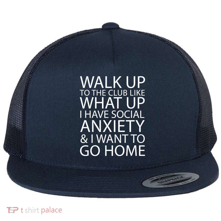 Social Anxiety Flat Bill Trucker Hat