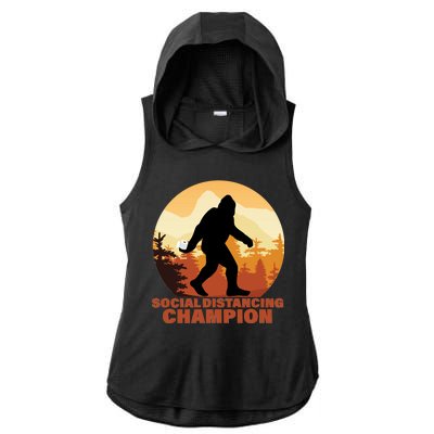 Social Distancing Champion Ladies PosiCharge Tri-Blend Wicking Draft Hoodie Tank