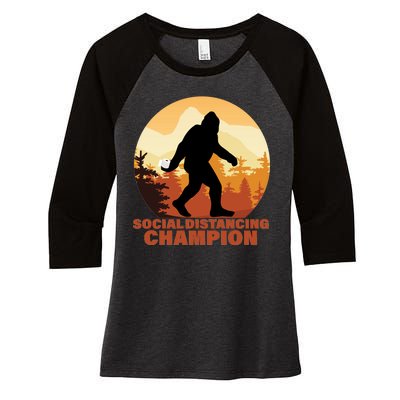 Social Distancing Champion Women's Tri-Blend 3/4-Sleeve Raglan Shirt