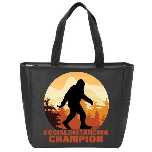Social Distancing Champion Zip Tote Bag