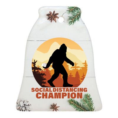 Social Distancing Champion Ceramic Bell Ornament