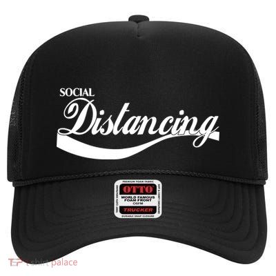 Social Distancing Cola Logo High Crown Mesh Back Trucker Hat