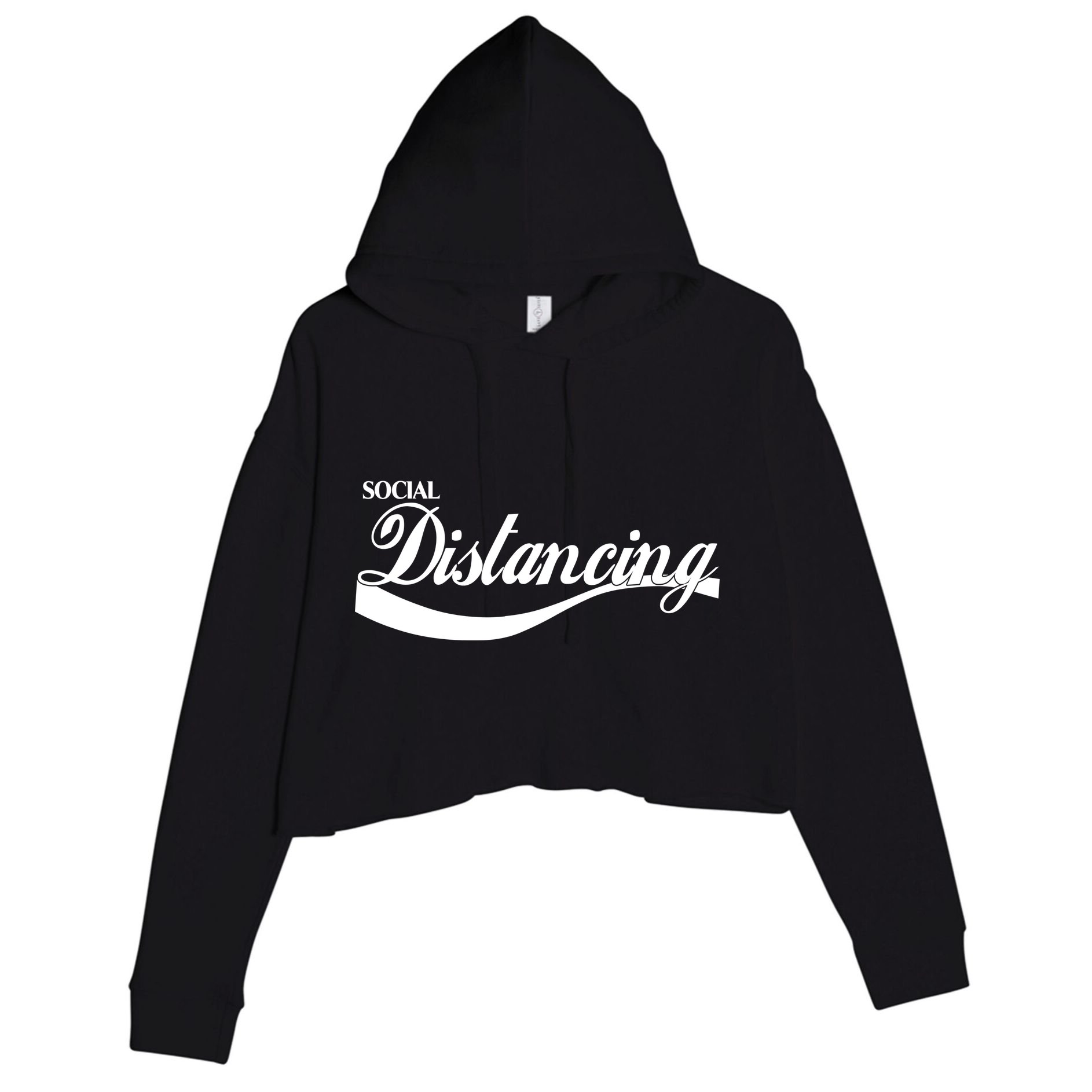 Social Distancing Cola Logo Crop Fleece Hoodie