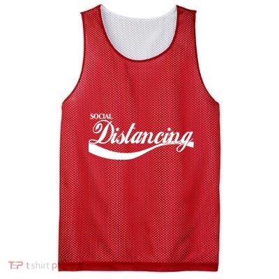 Social Distancing Cola Logo Mesh Reversible Basketball Jersey Tank