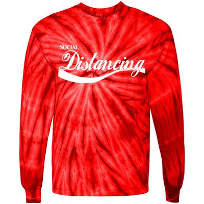 Social Distancing Cola Logo Tie-Dye Long Sleeve Shirt