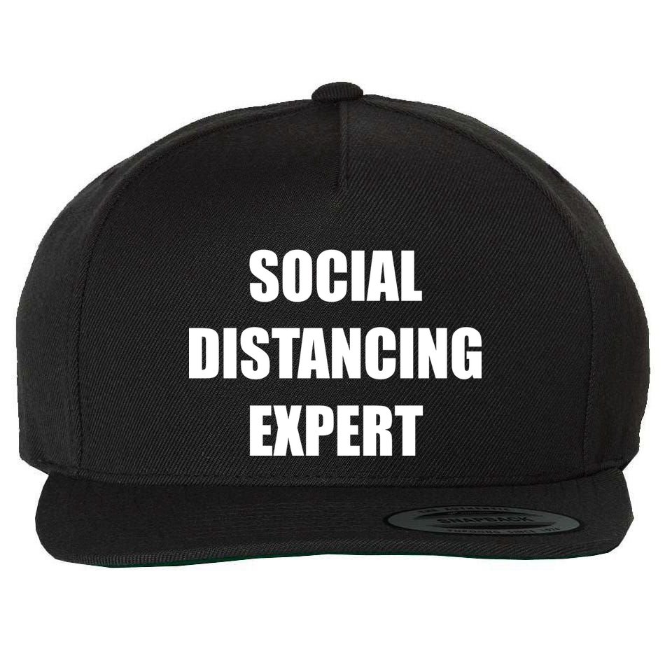 Social Distancing Expert Wool Snapback Cap