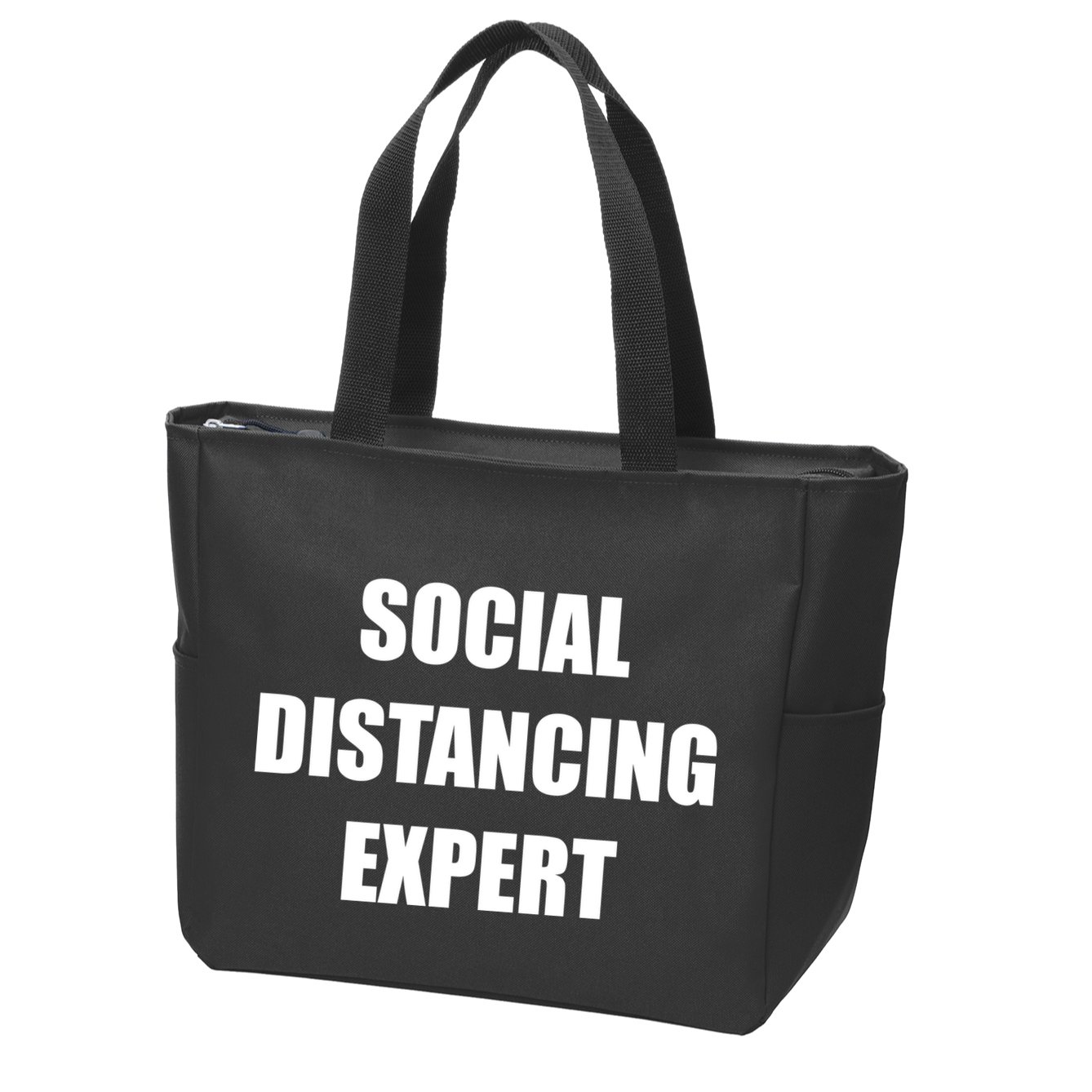 Social Distancing Expert Zip Tote Bag
