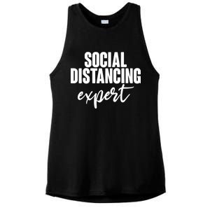 Social Distancing Expert Funny Pandemic Ladies PosiCharge Tri-Blend Wicking Tank