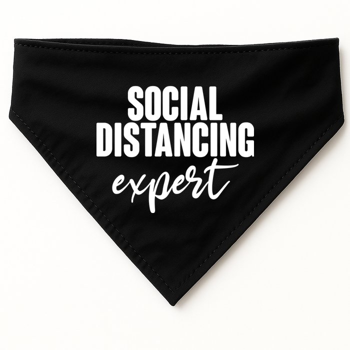 Social Distancing Expert Funny Pandemic USA-Made Doggie Bandana