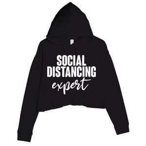 Social Distancing Expert Funny Pandemic Crop Fleece Hoodie