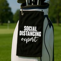 Social Distancing Expert Funny Pandemic Golf Towel