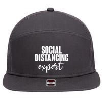 Social Distancing Expert Funny Pandemic 7 Panel Mesh Trucker Snapback Hat