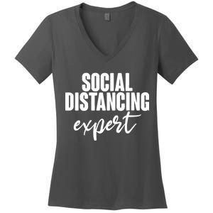 Social Distancing Expert Funny Pandemic Women's V-Neck T-Shirt