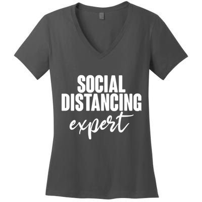 Social Distancing Expert Funny Pandemic Women's V-Neck T-Shirt