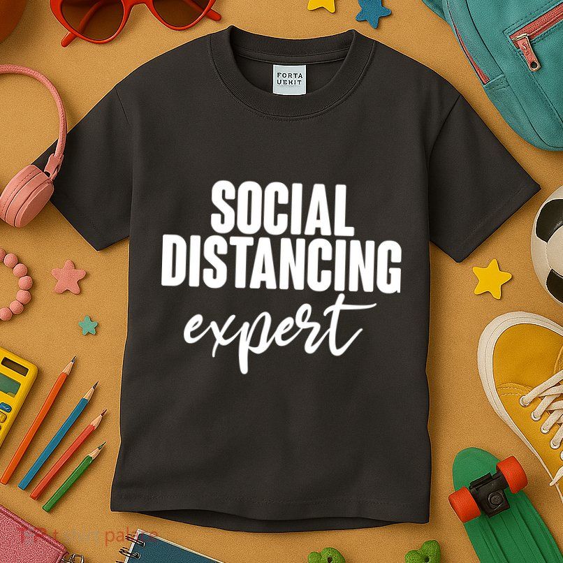Social Distancing Expert Funny Pandemic Kids T-Shirt
