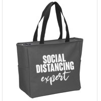 Social Distancing Expert Funny Pandemic Zip Tote Bag