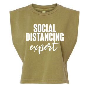 Social Distancing Expert Funny Pandemic Garment-Dyed Women's Muscle Tee